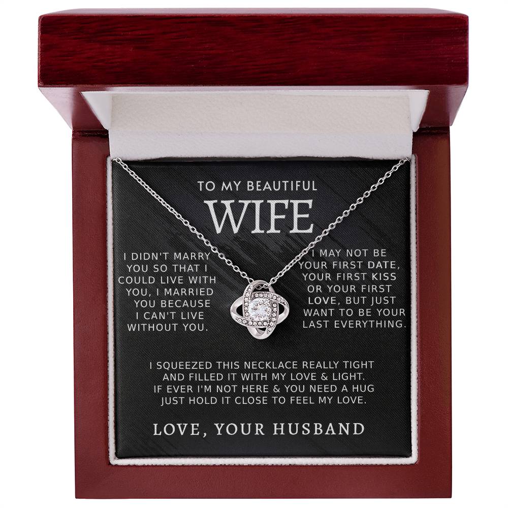Gifts For Wife Romantic, Wife Birthday Gift Ideas, Necklaces For Wife From Husband, To My Soulmate Necklace For Women,To My Wife Gifts From Husband Love Knot Necklace