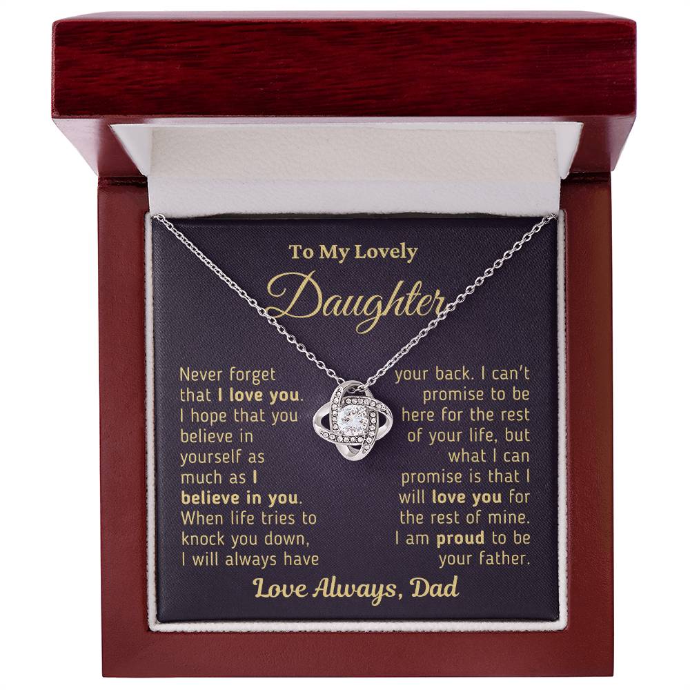 Gift For Daughter Proud To Be Your Father Gold Necklace Love Knot Necklace