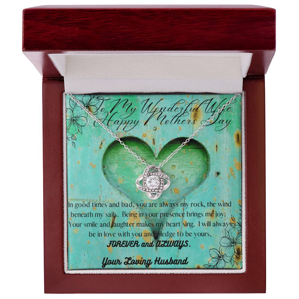 My Wonderful Wife - Mother's Day Necklace - Love Knot Necklace