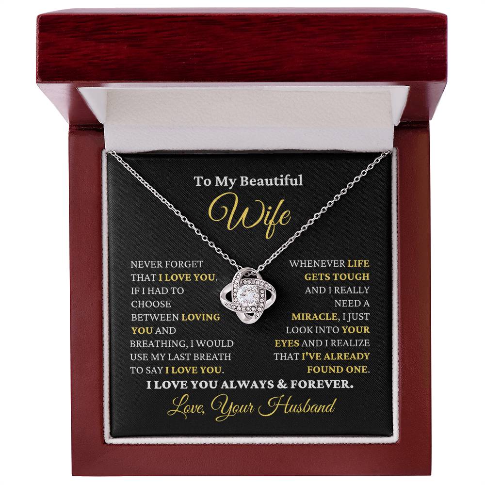 Gift For Wife I Just Look Into Your Eyes Necklace Love Knot Necklace