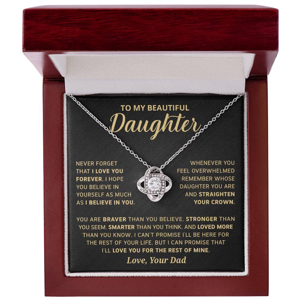 Gift For Daughter - Never Forget That I Love You Forever - Love Knot Necklace