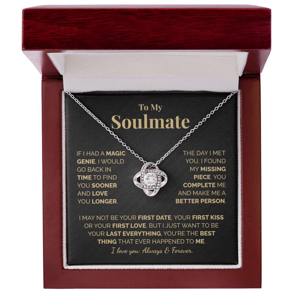 To My Soulmate Love Knot Necklace