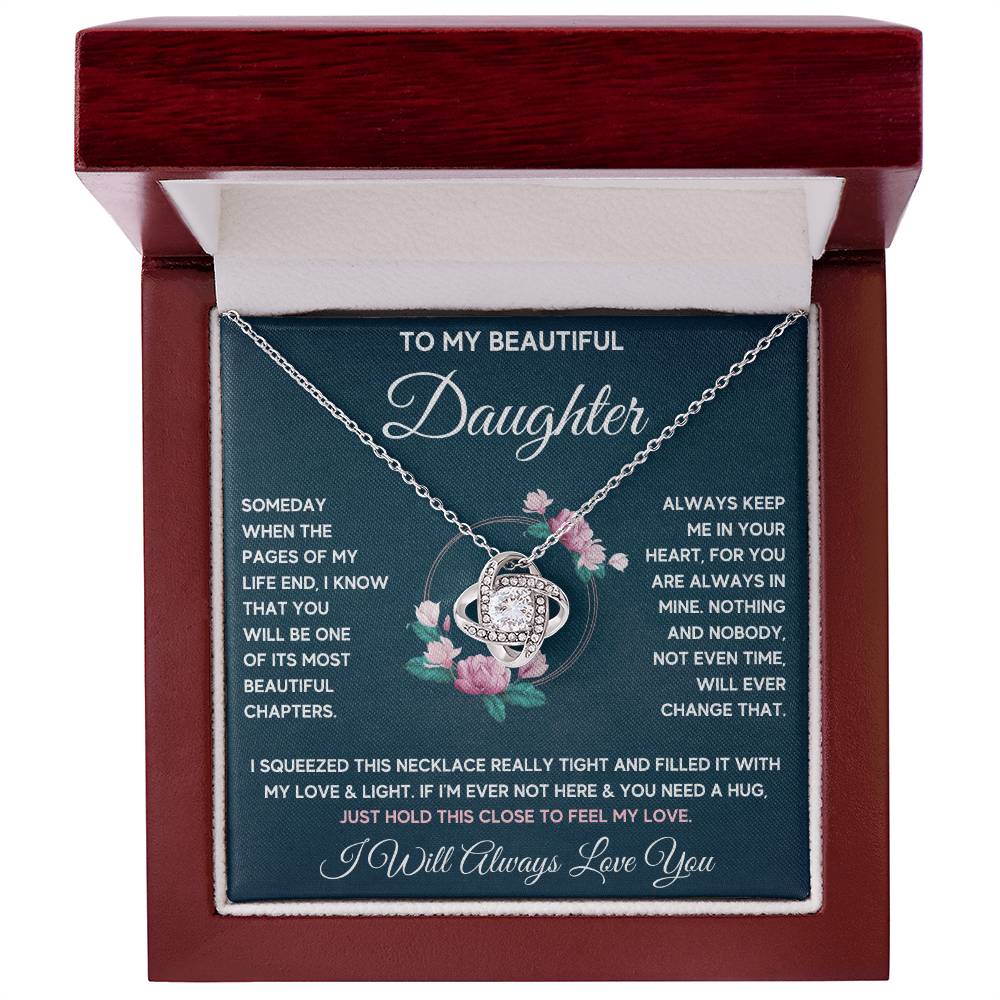 Gift For Daughter - Always Keep Me In Your Heart - Love Knot Necklace