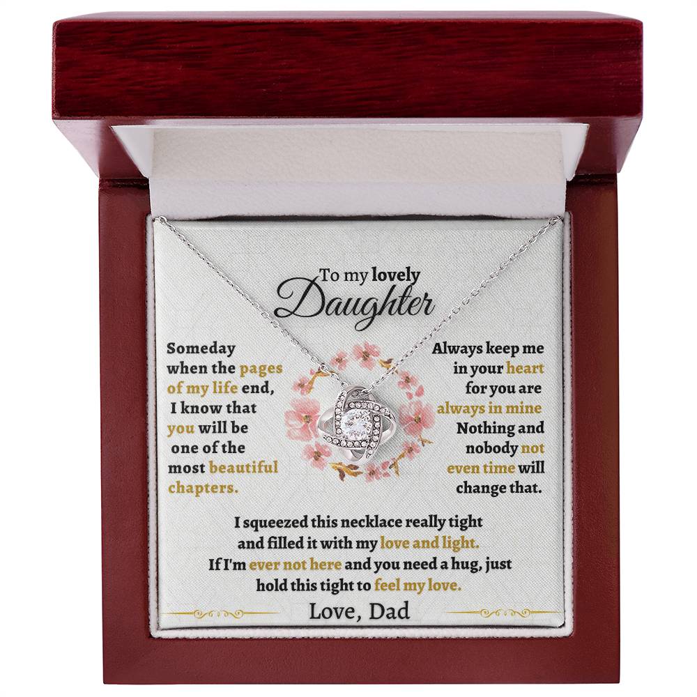 To My Lovely Daughter - Love Knot Necklace