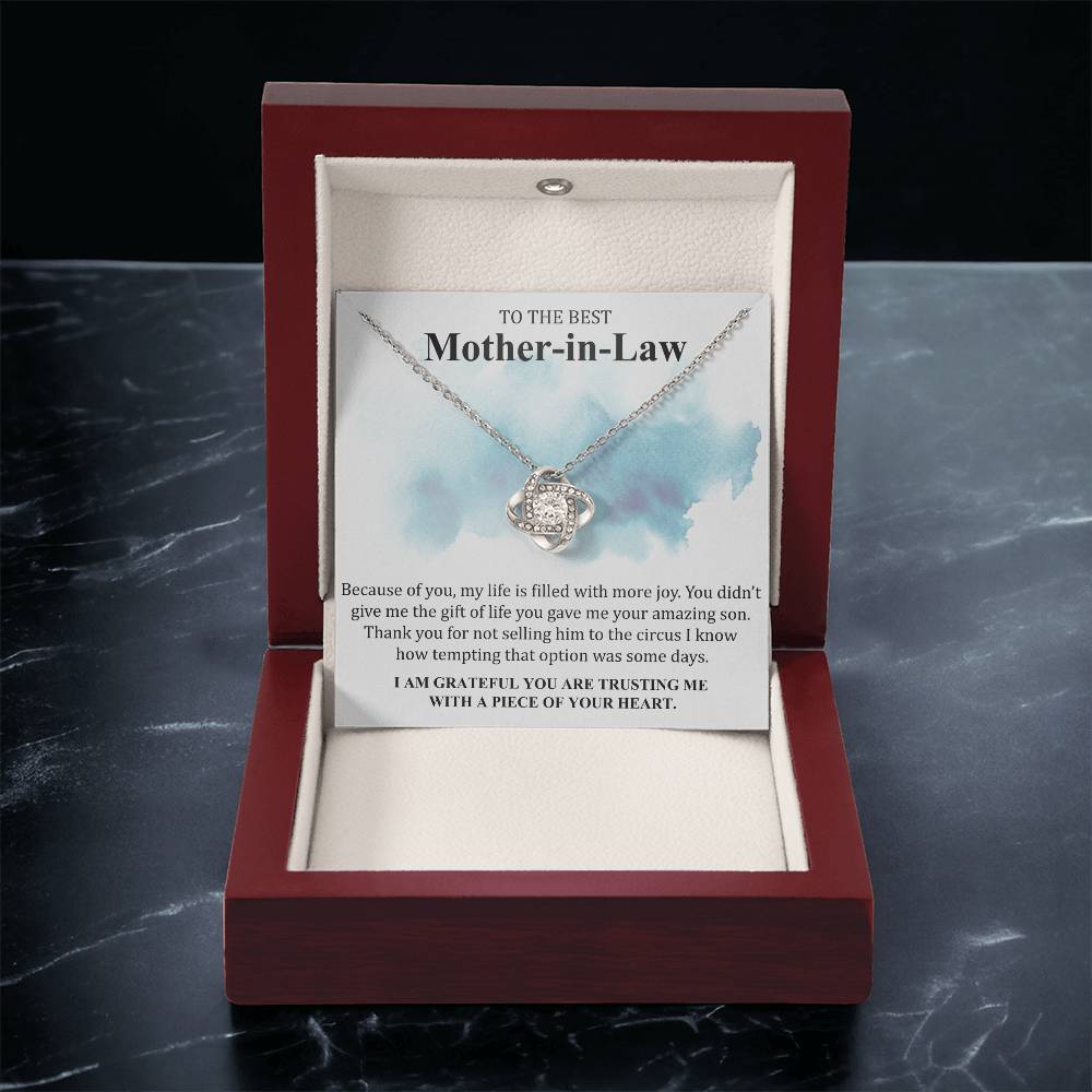 Gift For Mother-In-Law More Joy 4 Love Knot Necklace Love Knot Necklace