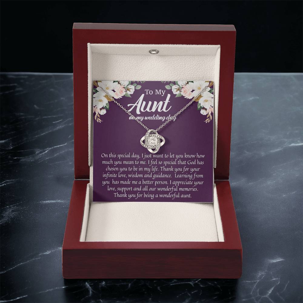 To My Aunt On My Wedding Day Wedding Gift For Aunt From Bride Niece To Aunt Sentimental Gift Love Knot Necklace