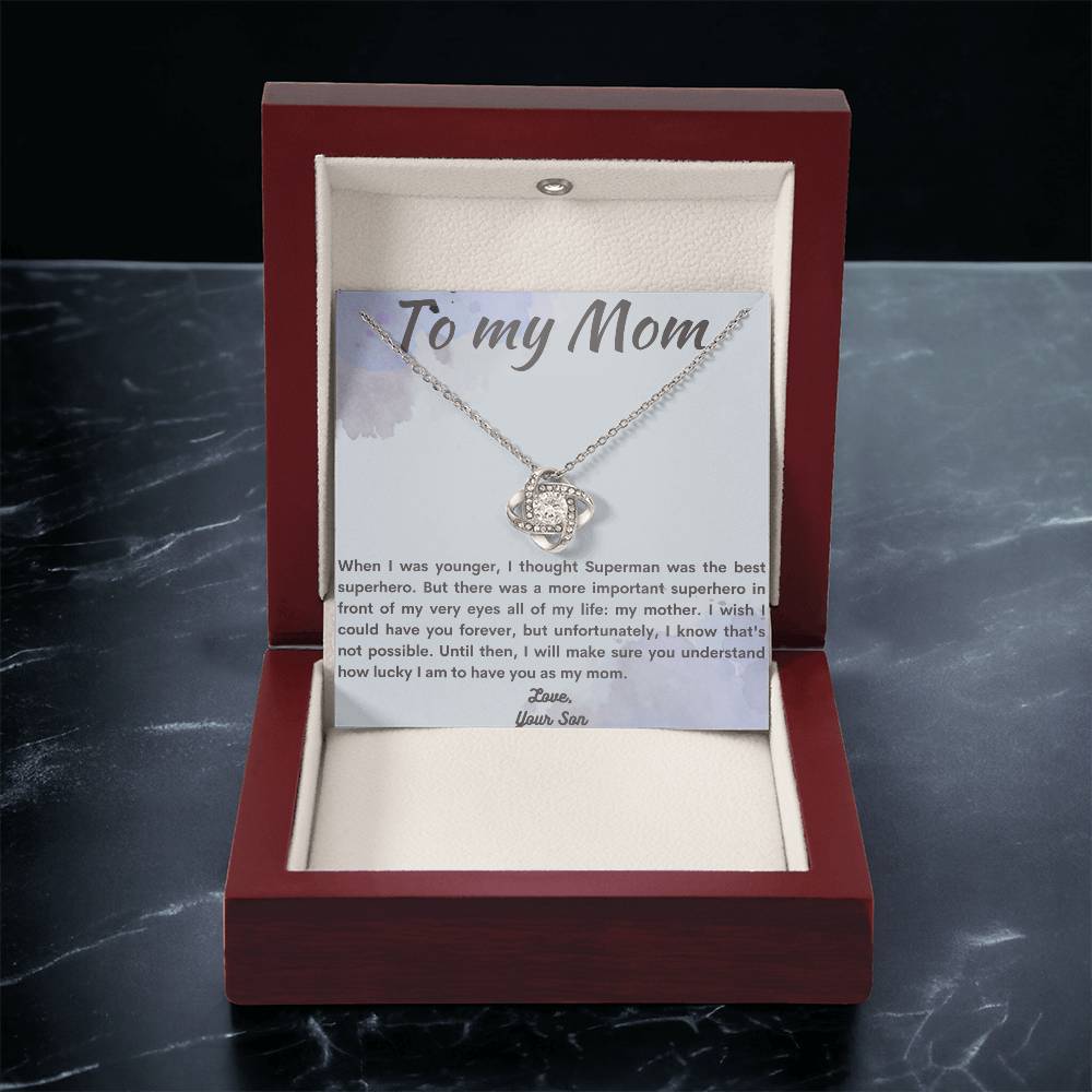 To Mom From Son Love Knot Necklace