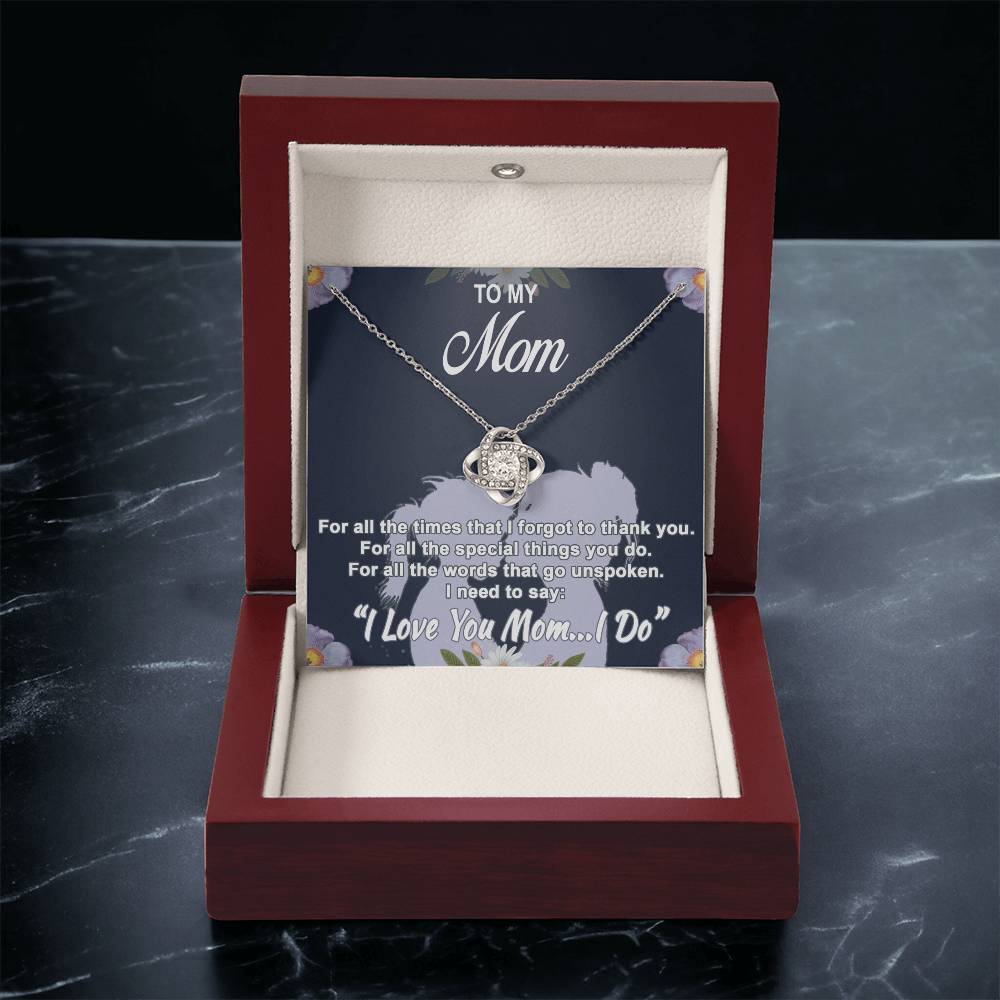 To My Mom For All The Times High-Quality Necklace With A Special Message Card Love Knot Necklace