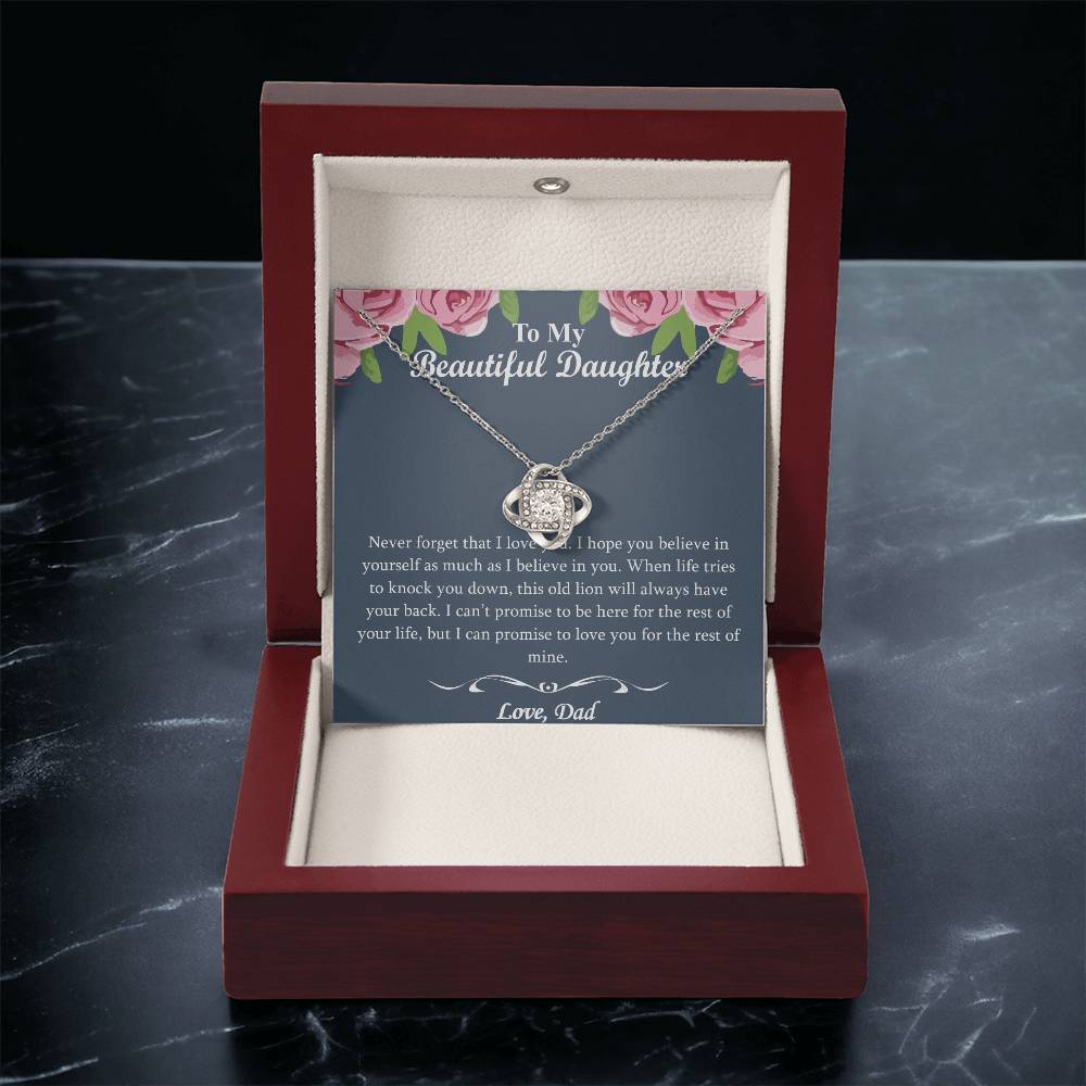 The Best Gift For Your Daughter - - Dad To Daughter Necklace Jewelry Gift Love Dad To Dau Love Knot Necklace