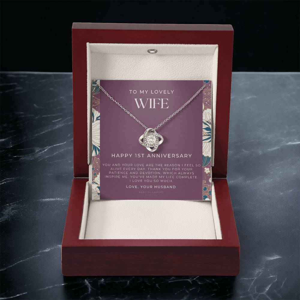 1 Year Anniversary Gift For Wife 1 Year Anniversary Gifts 1 Year Wedding Anniversary Gift Ideas 1St Wedding Anniversary Gift F(11) Love Knot Necklace
