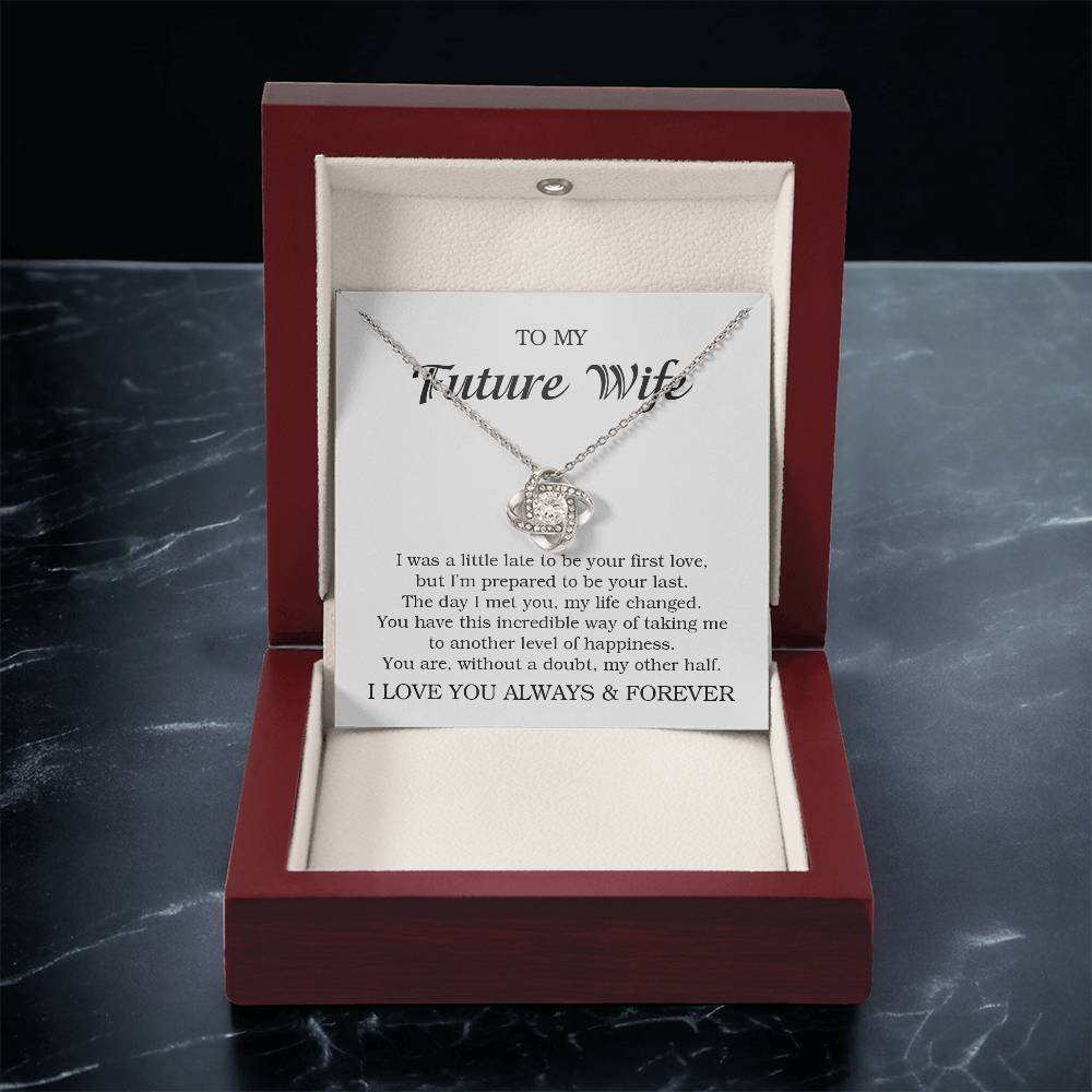To My Future Wife Necklace Gift For Her Wife To Be Engagement Girlfriend Love Knot Necklace