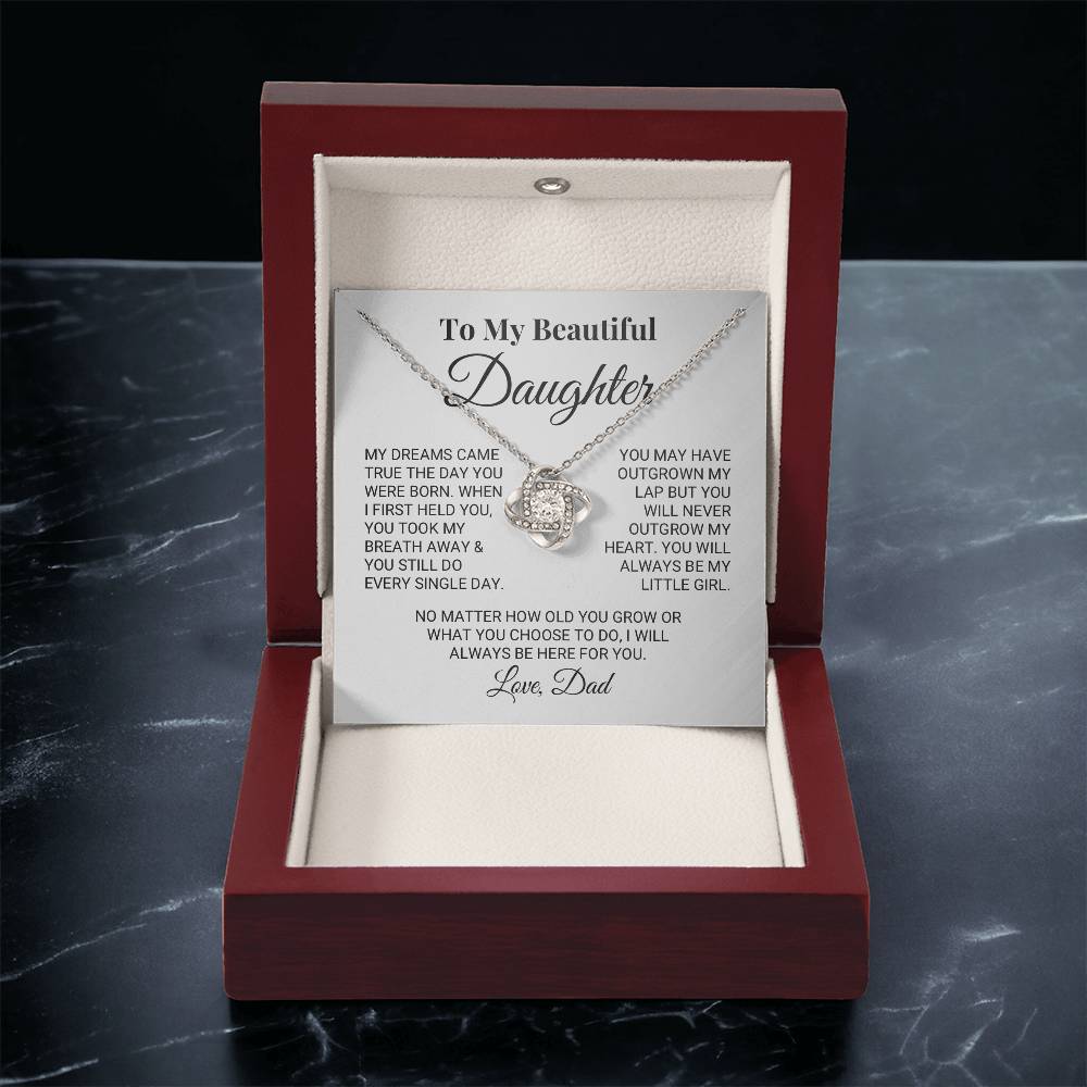 My Little Girl Daughter 1 Love Knot Necklace