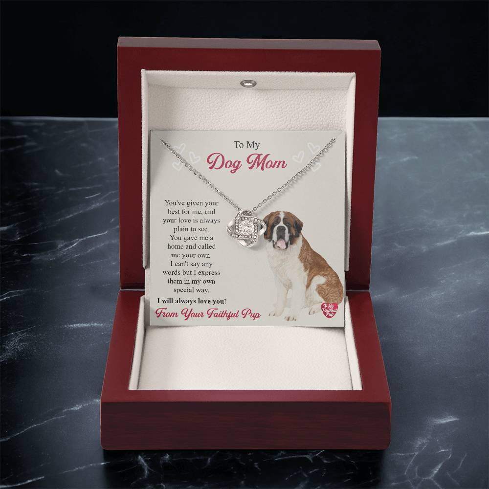 Saint Bernard Necklace Gift For Lab Mom Gift For Dog Lover Dog Mom Gift Golden Lab Gift Labrador Mom Pet Parent Jewelry St. Bernard Love Knot Necklace