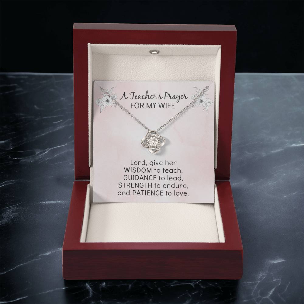 Mothers Day Gift For Wife Teacher Gifts Push Gift Ideas Wife Gift From Husband Wife Birthday Gift Ideas Wife Mother'S Day Necklaces Love Knot Necklace