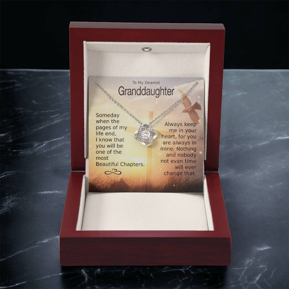 Granddaughter Most Beautiful Chapters Love Knot Necklace Love Knot Necklace