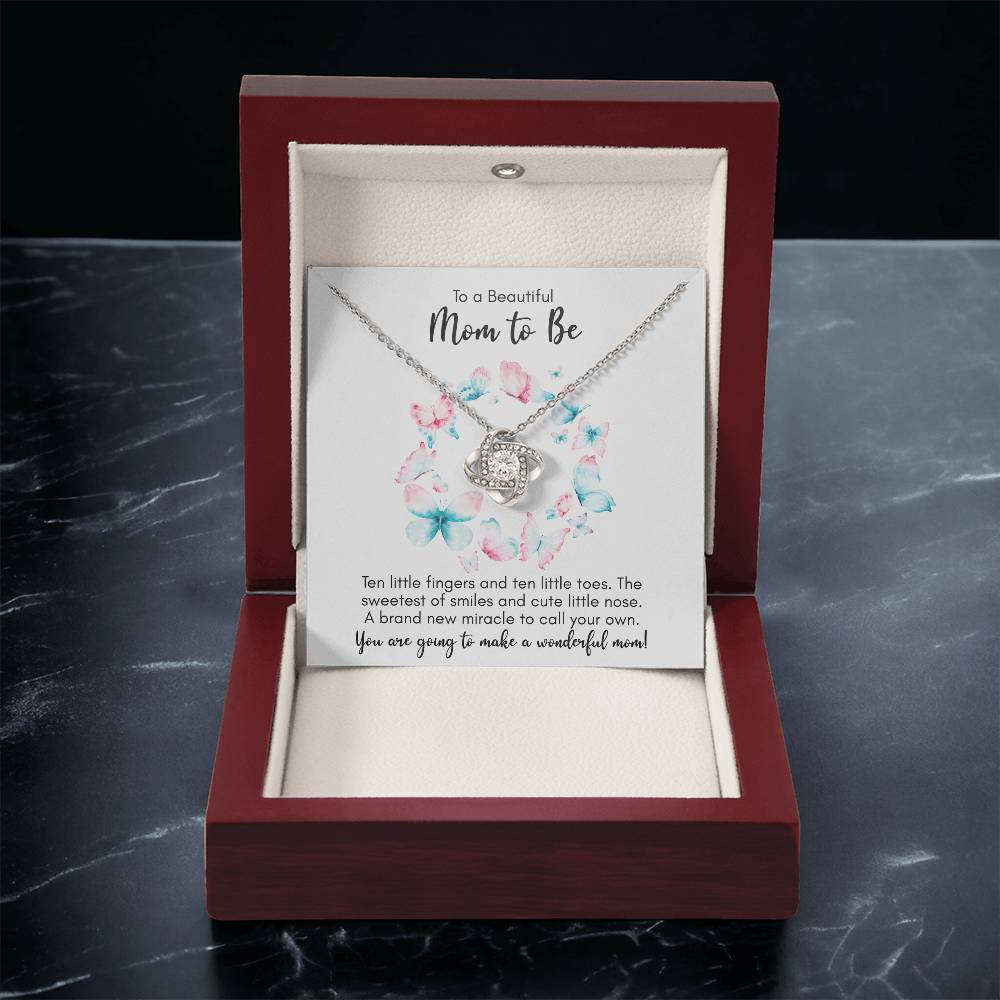 Expecting Mom Mothers Day Gift New Mom Necklace Jewelry Gift For First Mothers Day Push Jewelry Gift Love Knot Necklace