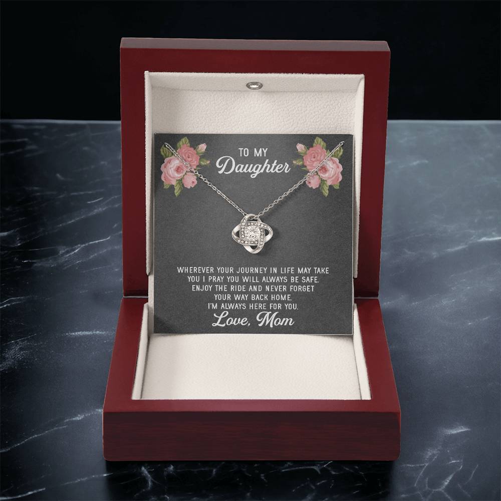 To My Daughter Necklace Gift From Mom Mothers Day Gift For Daughter From Mother Sentimental Jewelry Gifts For Daughter Fr Love Knot Necklace