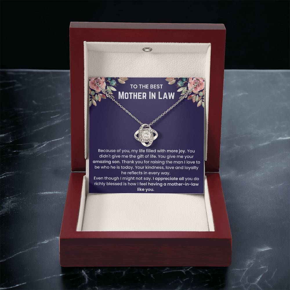 Mother In Law - Because Of You Love Knot Necklace