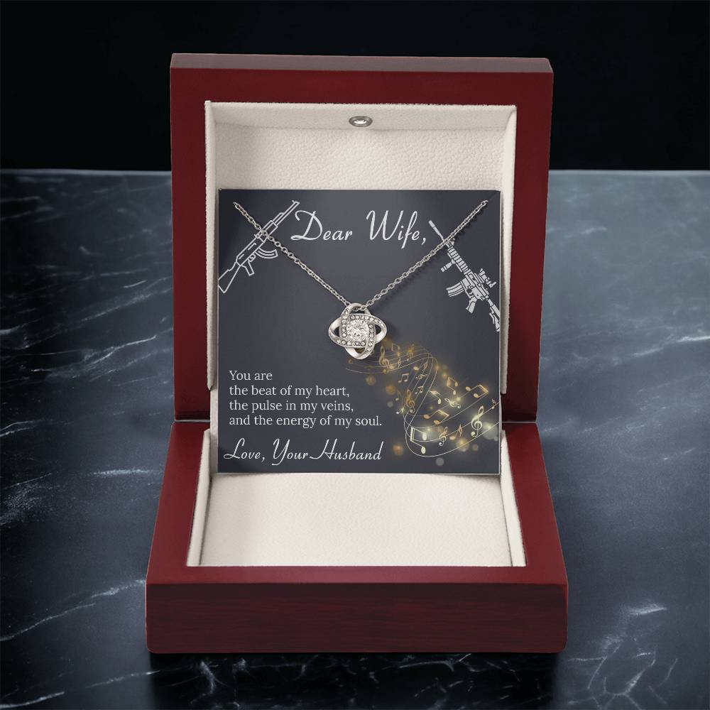 Dear Wife- Gun Love Love Knot Necklace