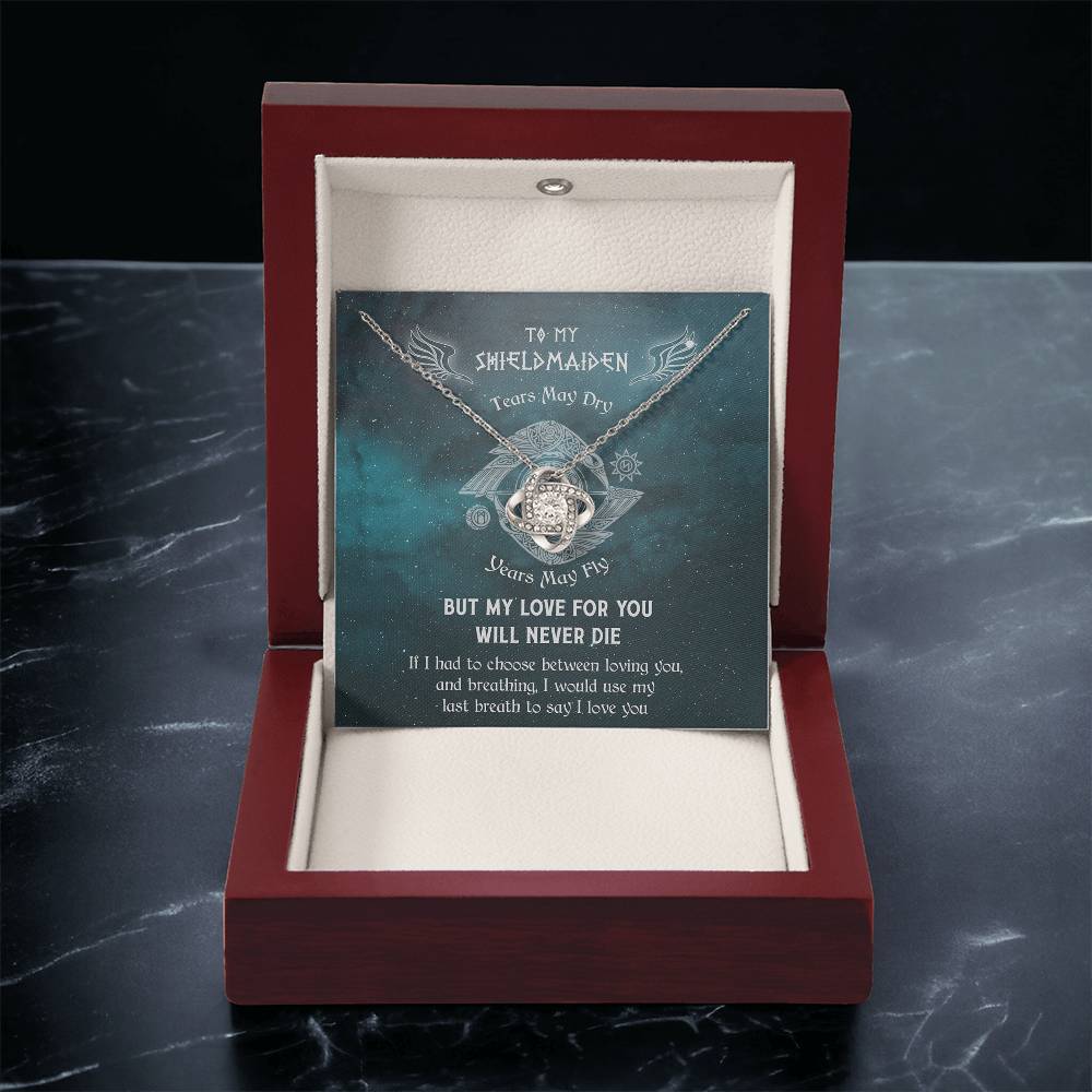 To My Shieldmaiden Knot Necklace - Norseman - Viking - Gift For Wife - Mythology Love Knot Necklace