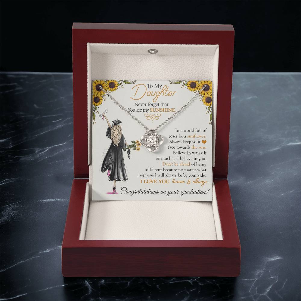 To My Daughter On Your Graduation Gift For Daughter From Mom Dad Daughter Graduatio Love Knot Necklace