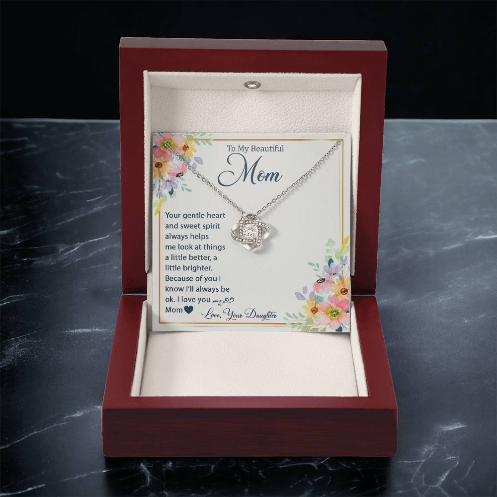 Mother's Day Happy Birthday Or Just T Say Mom I Love You Love Knot Necklace