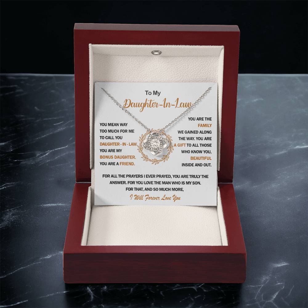 To My Daughter-In-Law Love Knot Necklace?? Love Knot Necklace
