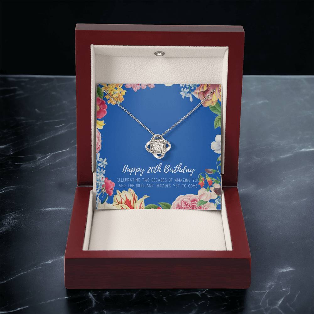 20Th Birthday Gifts For Women Necklace For Her 2 Decade Jewelry 20 Years Old 20Th Birthday Gift Necklace Jewelry Gift F Love Knot Necklace