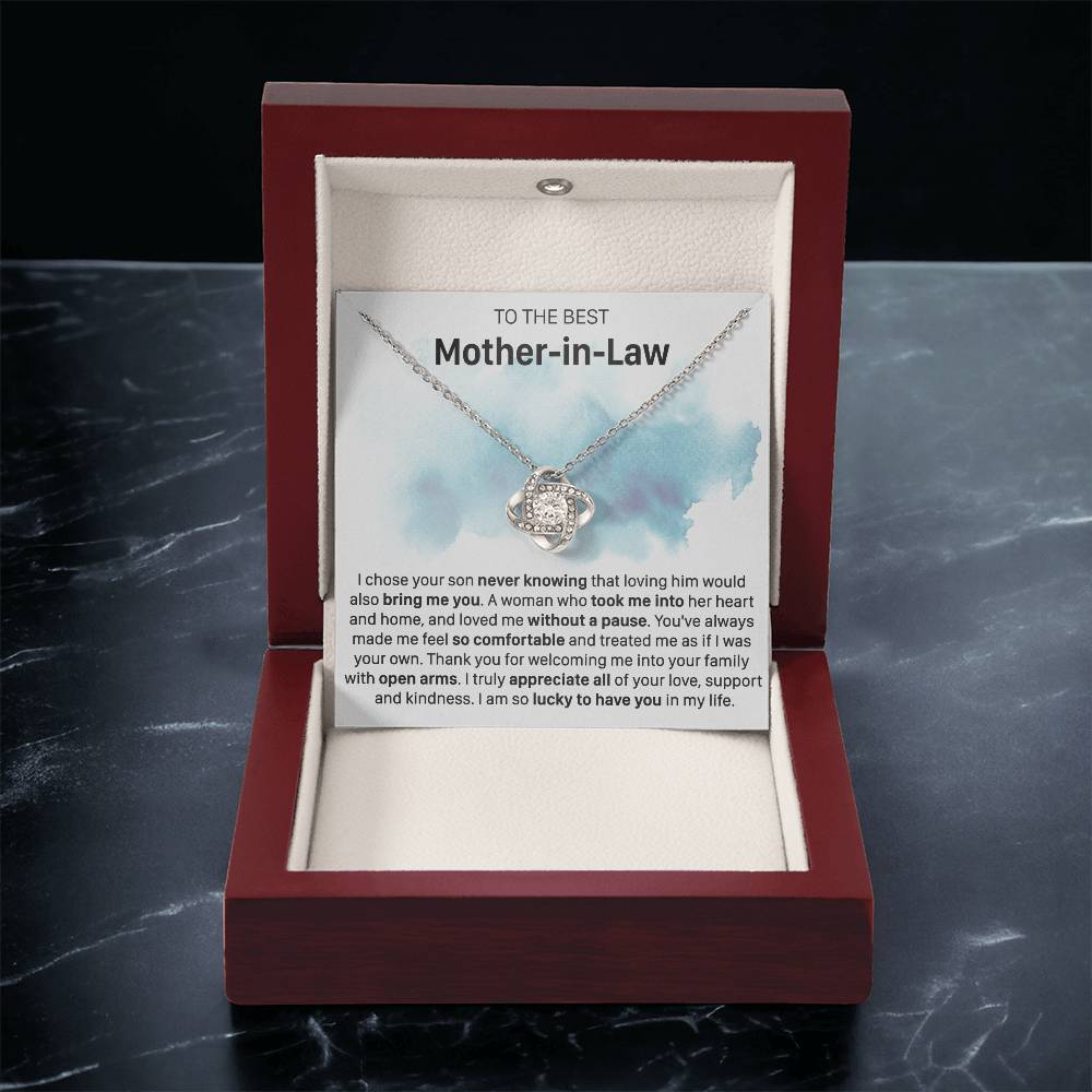 Gift For Mother-In-Law Never Knowing Took Me Into Love Knot Necklace Love Knot Necklace