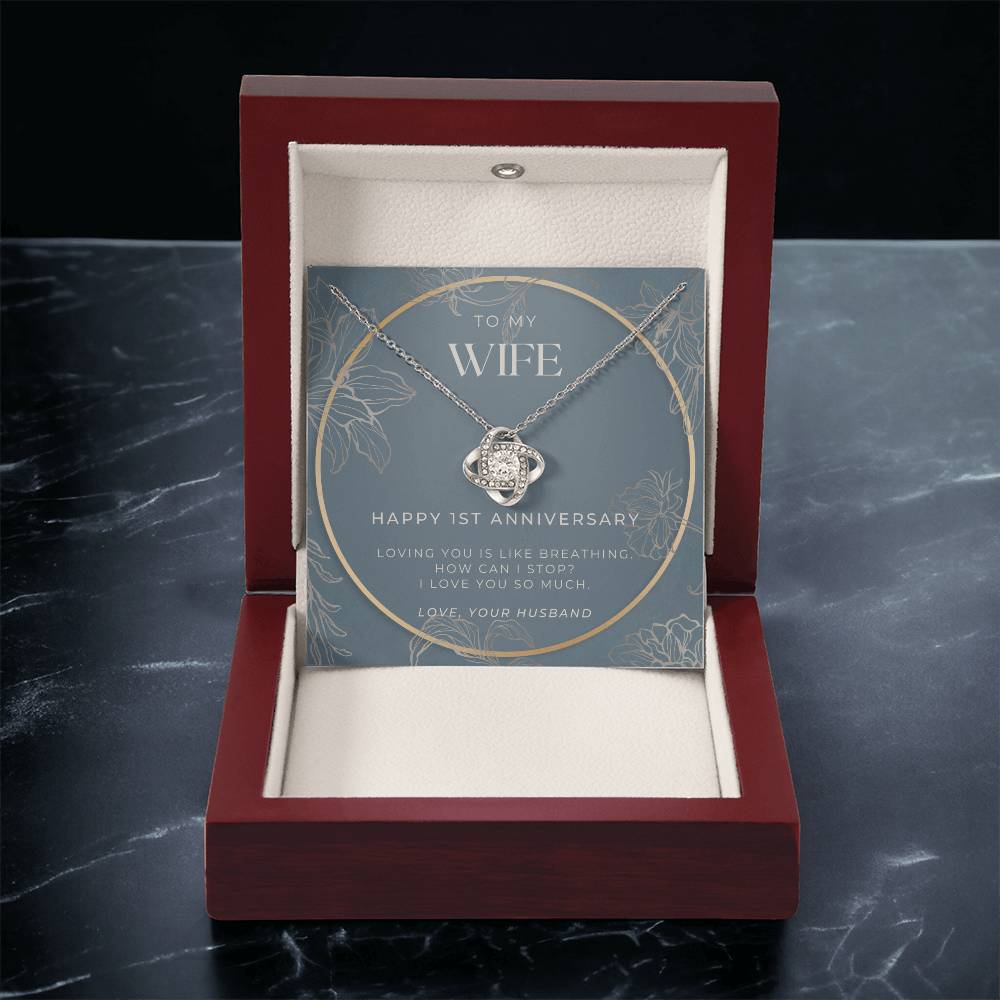 1 Year Anniversary Gift For Wife 1 Year Anniversary Gifts 1 Year Wedding Anniversary Gift Ideas 1St Wedding Anniversary Gift F(12) Love Knot Necklace