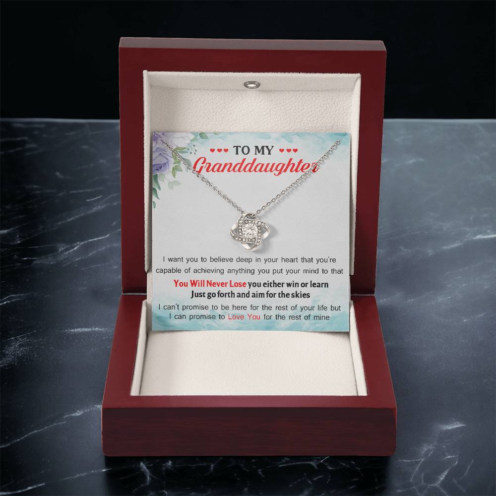 To My Granddaughter I Can Promise To Love You For The Rest Of Mine Love Knot Necklace