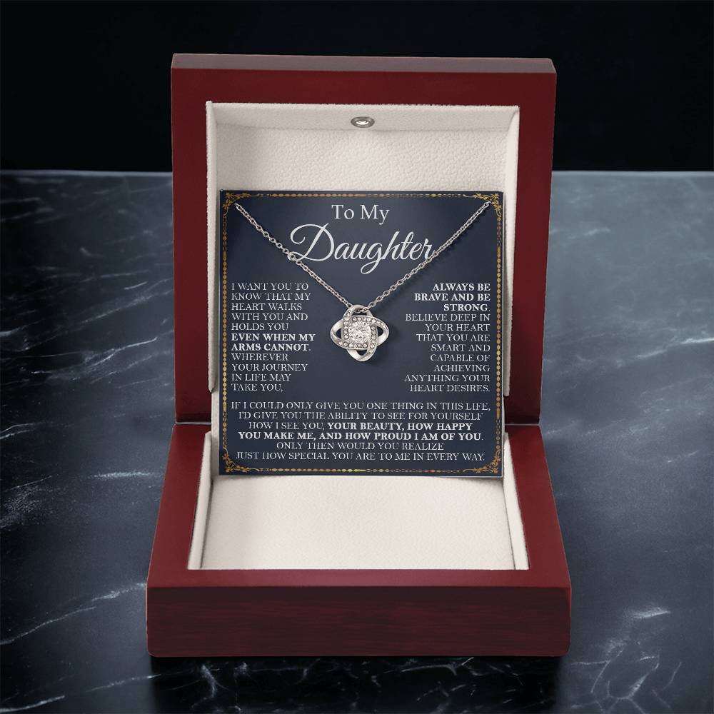 To My Daughter Necklace Daughter Gift From Momdad Gift For Daughter Birthday Graduation Chr Love Knot Necklace