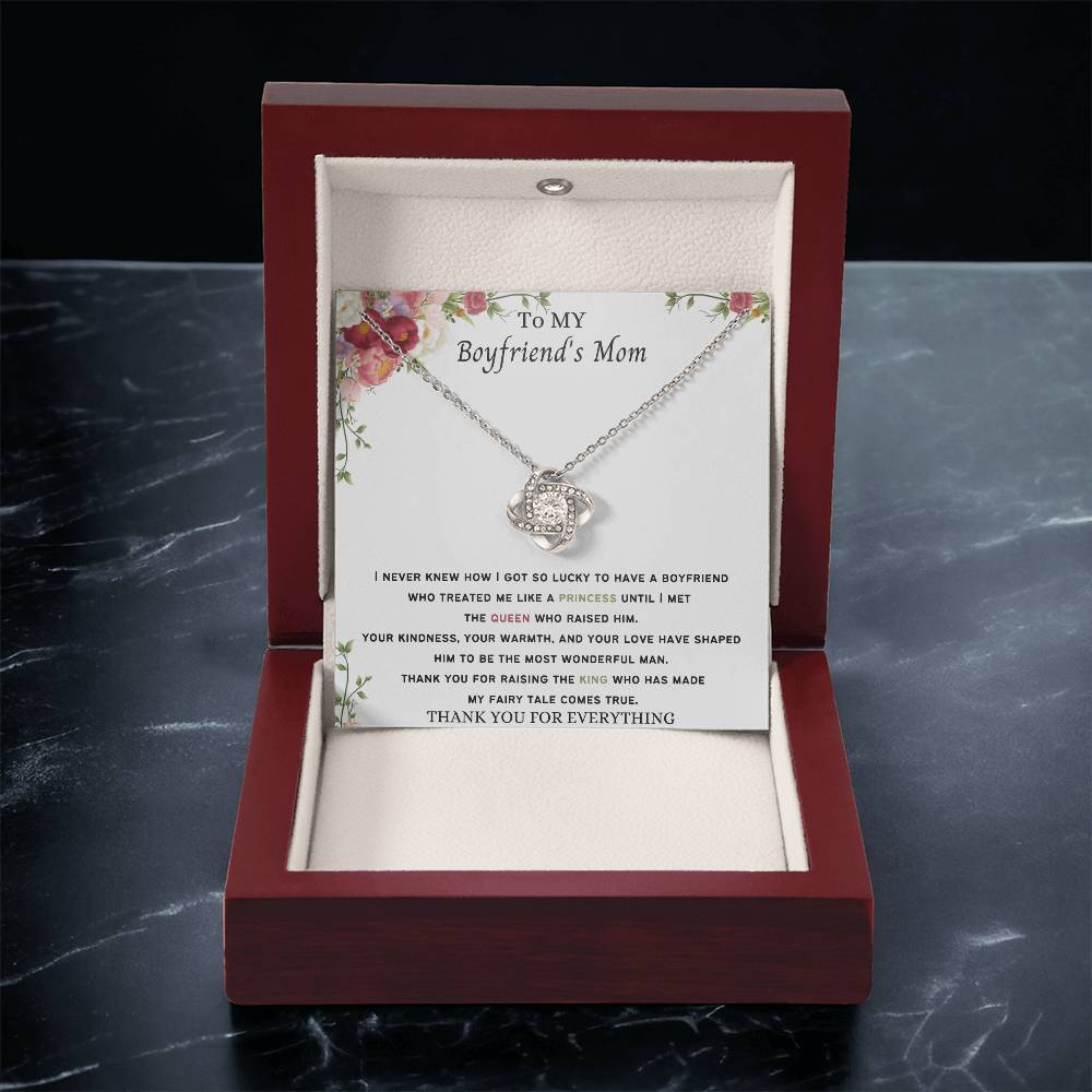 To My Boyfriend's Mom Necklace Love Knot Necklace