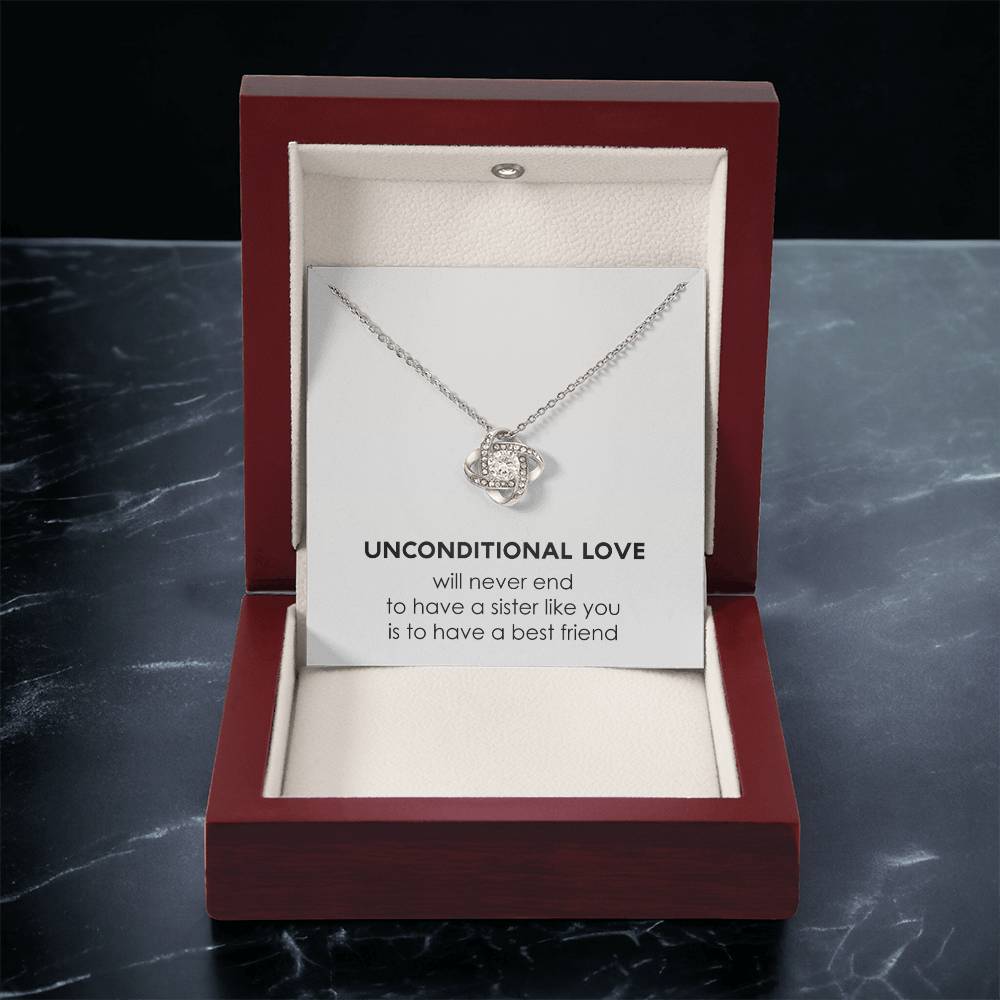 Sterling Silver Unconditional Love Necklace Love Knot Necklace