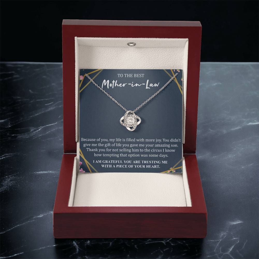 Gift For Mother-In-Law More Joy 5 Love Knot Necklace Love Knot Necklace