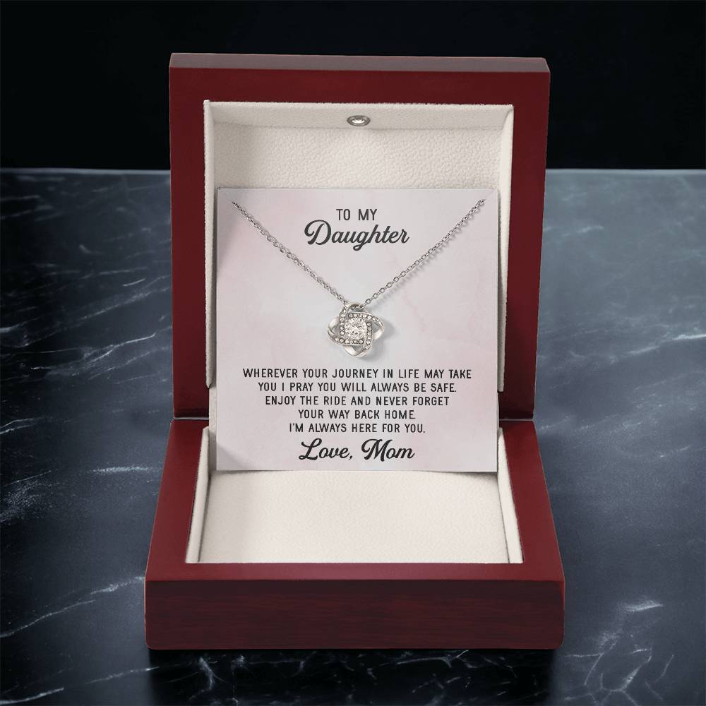 To My Daughter Necklace Gift From Mom Mothers Day Gift For Daughter From Mother Sentimental Jewelry Gifts For Daughter 2 Love Knot Necklace