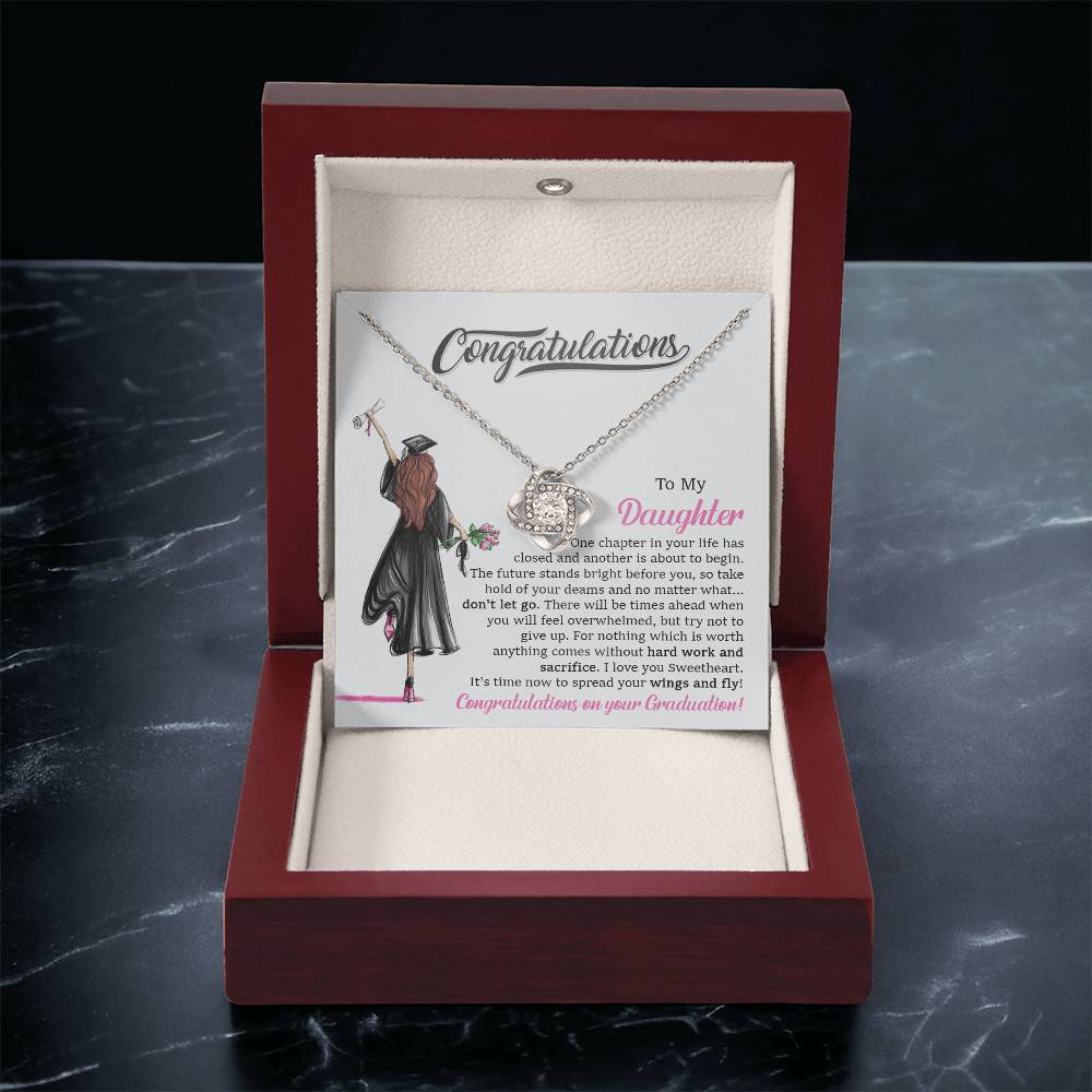 To My Daughter Graduation Necklace Graduation Gift For Daughter High School College Graduation Gift Love Knot Necklace