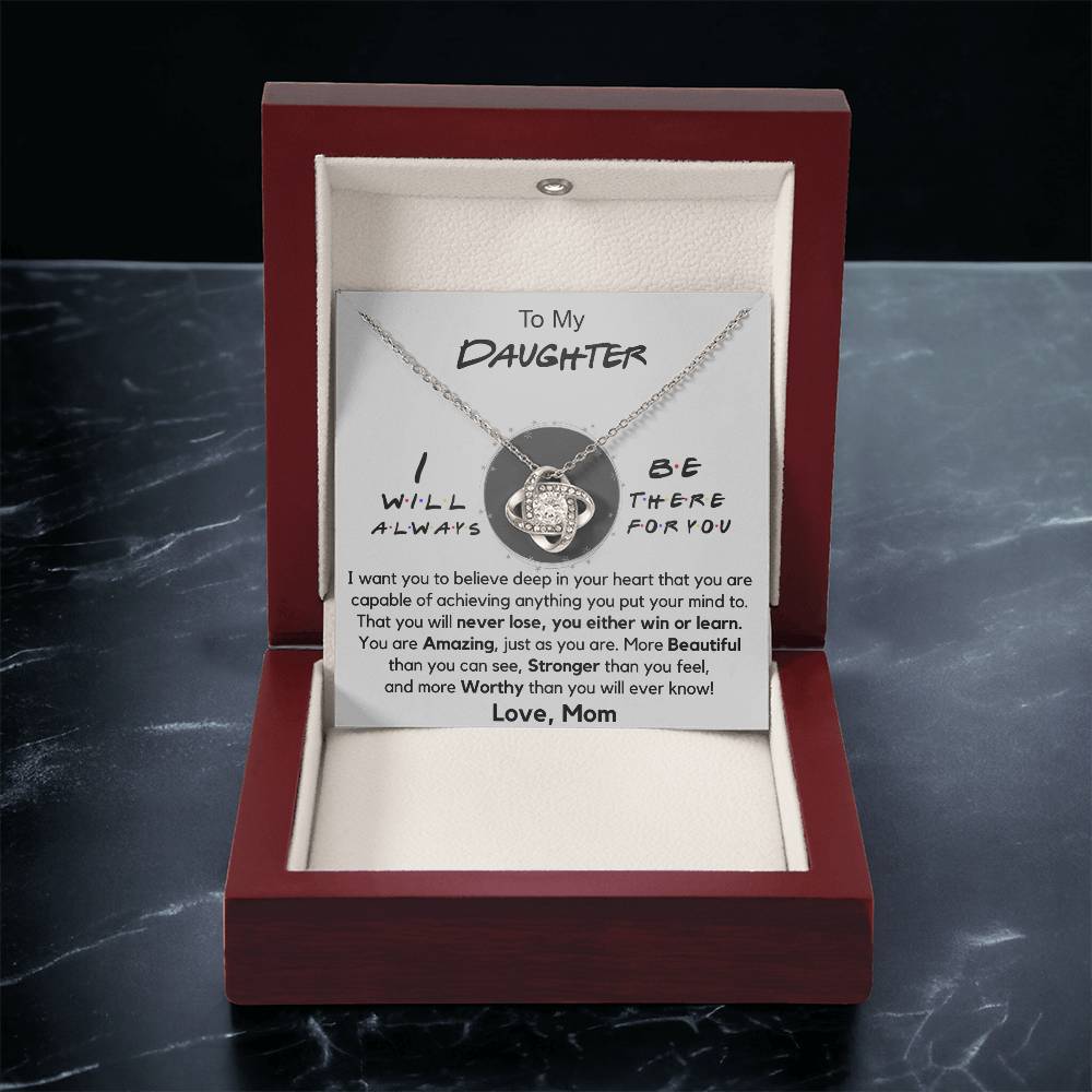 To My Daughter Daughter Gift From Mom Christmas Gift Daughter Birthday Graduatio Love Knot Necklace