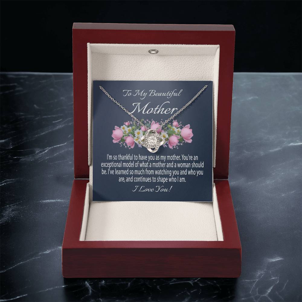 Mothers Day Gift From Daughter Mother's Day Necklace To My Beautiful Mother Necklace Mom Gift From Son Mom Necklace Love Knot Necklace