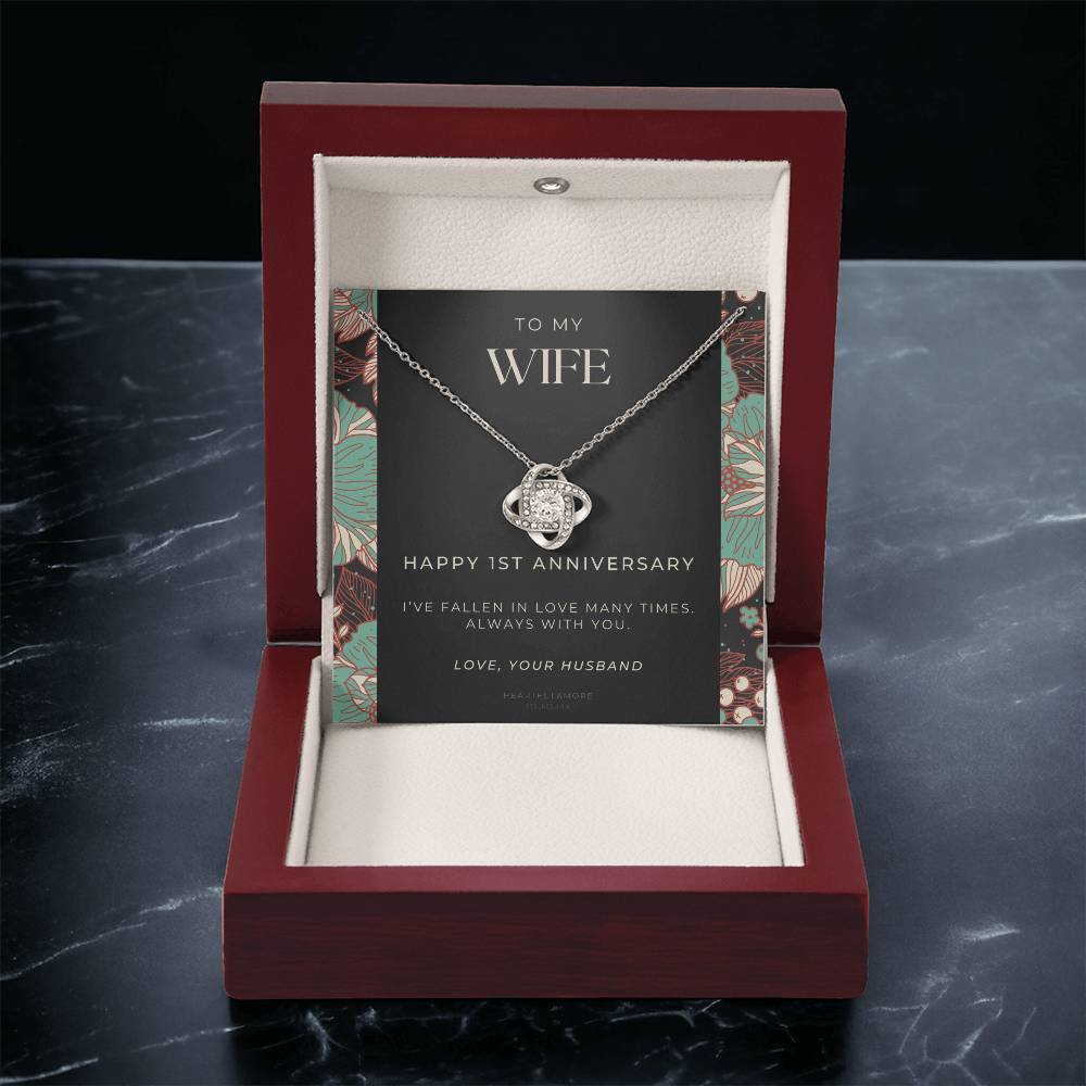 1 Year Anniversary Gift For Wife 1 Year Anniversary Gifts 1 Year Wedding Anniversary Gift Ideas 1St Wedding Anniversary Gift F(10) Love Knot Necklace