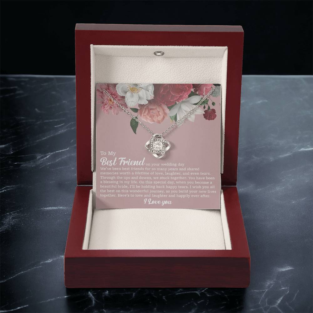 To My Best Friend On Her Wedding Day Bride Gift From Maid Of Honor Best Friend To Bride Necklace Wedding Gift Love Knot Necklace