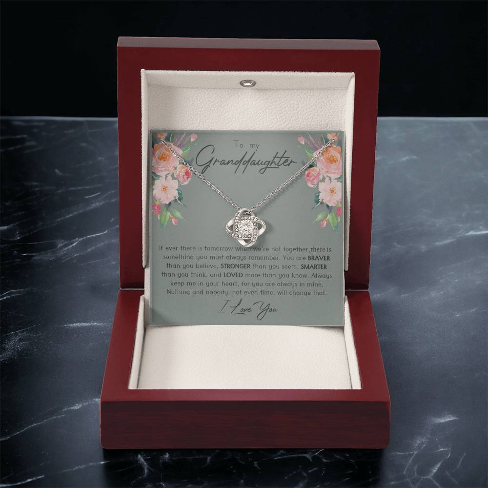 Granddaughter Gift From Grandparents Granddaughter Necklace From Grandma Love Knot Necklace
