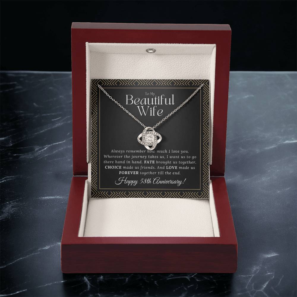 58 Year Anniversary Gift For Wife 58 Year Anniversary Gifts 58 Year Wedding Anniversary Gift Ideas 58Th Wedding Anniversary Gift F Love Knot Necklace
