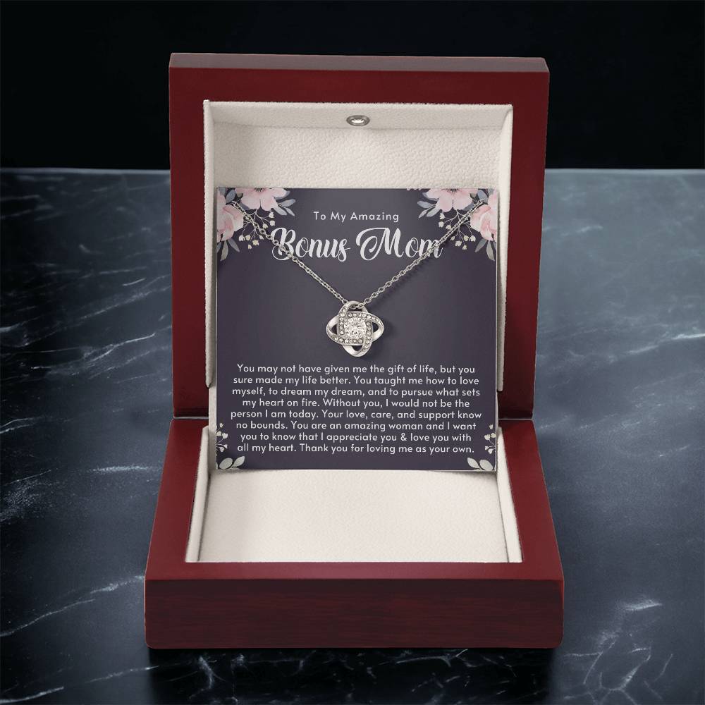 Amazing Bonus Mom Gift Mothers Day Gift For Step Mom Stepmom Birthday Gift Jewelry Gift For Bonus Mom From Stepsonstepdaughter Love Knot Necklace