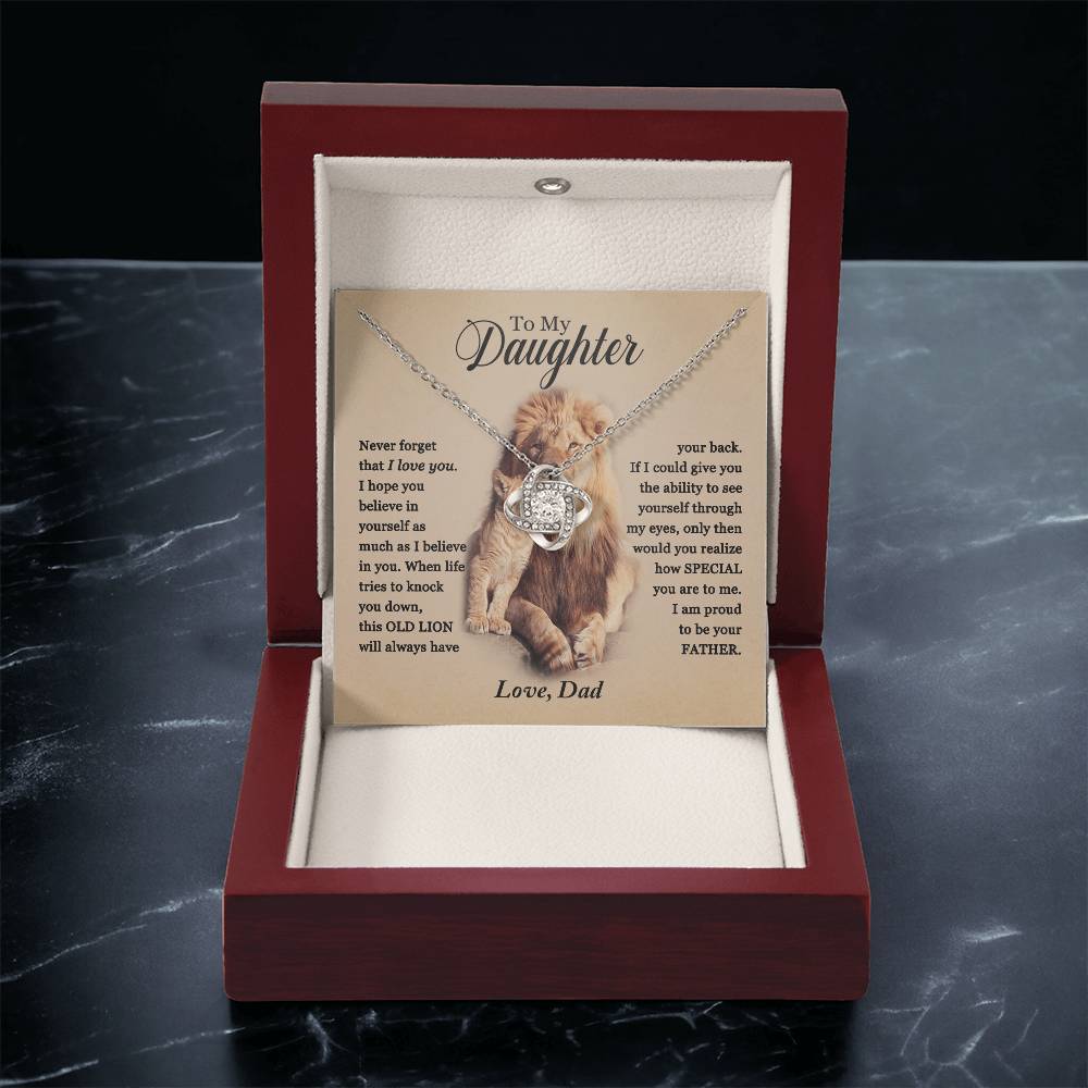To My Daughter - Proud Of You - Necklace 1 Love Knot Necklace