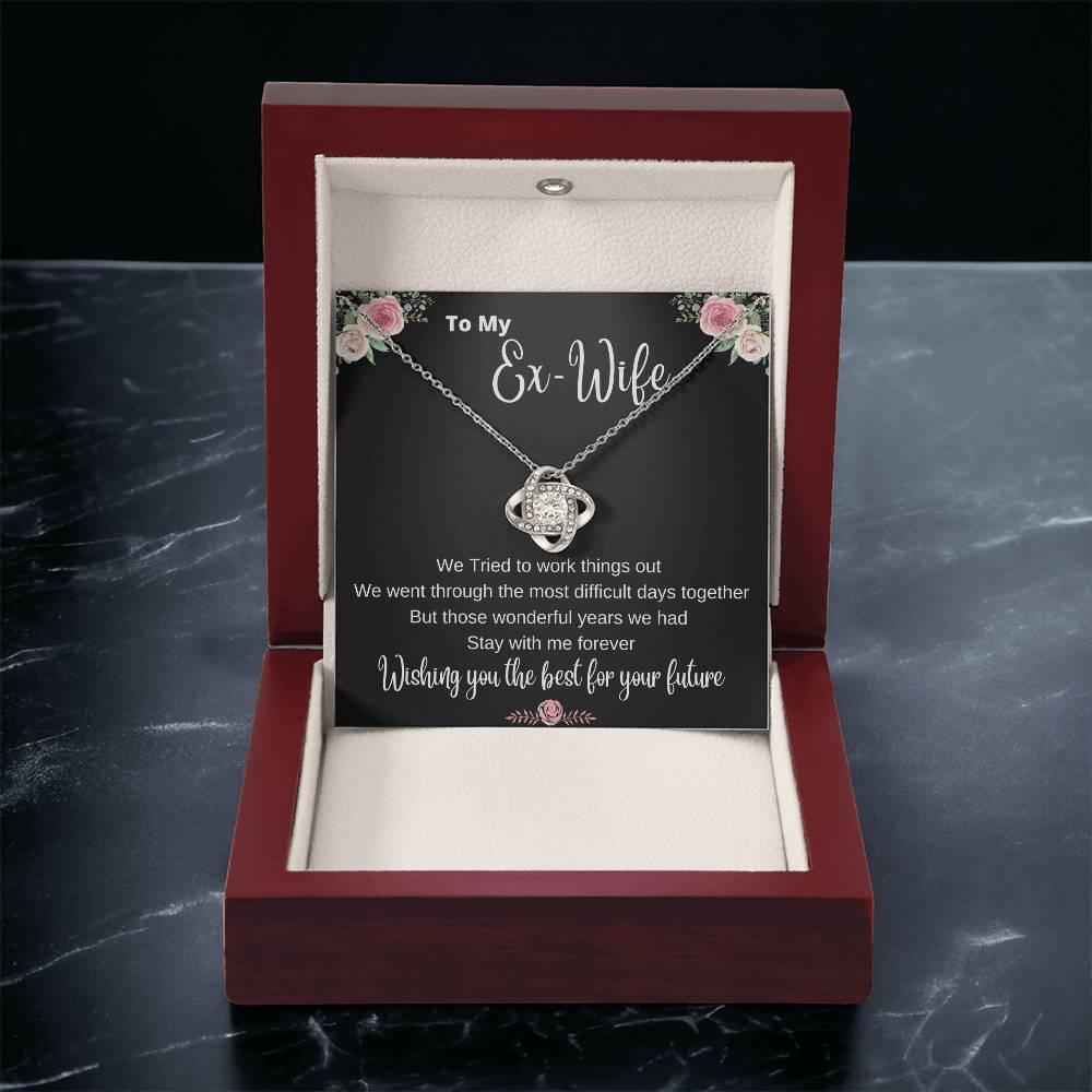 The Ex-Wife Divorced Departing Gift Former Wife For My Ex Birthday Mother's Day Breakup G Love Knot Necklace