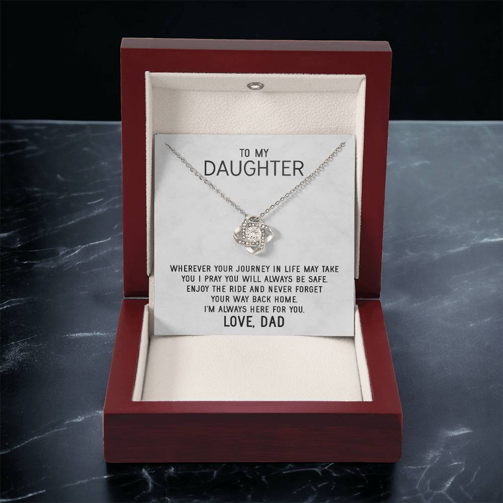To My Daughter Necklace Gift From Dad Mothers Day Gift For Daughter From Father Sentimental Jewelry Gifts For Dad - Love Knot Necklace