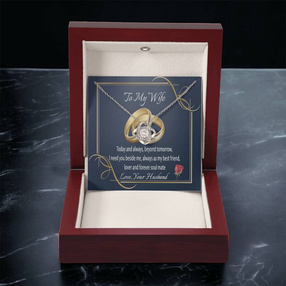 To My Wife Gift Necklace Message Card Necklace For Wife Gift Necklace To Wife From Husband Wife Anniversary Gift Wife Birthday Gift Ne Love Knot Necklace