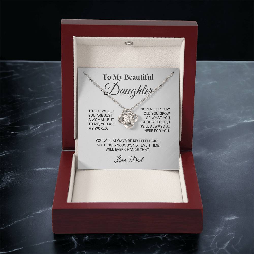 My Little Girl Daughter - Love Knot Necklace
