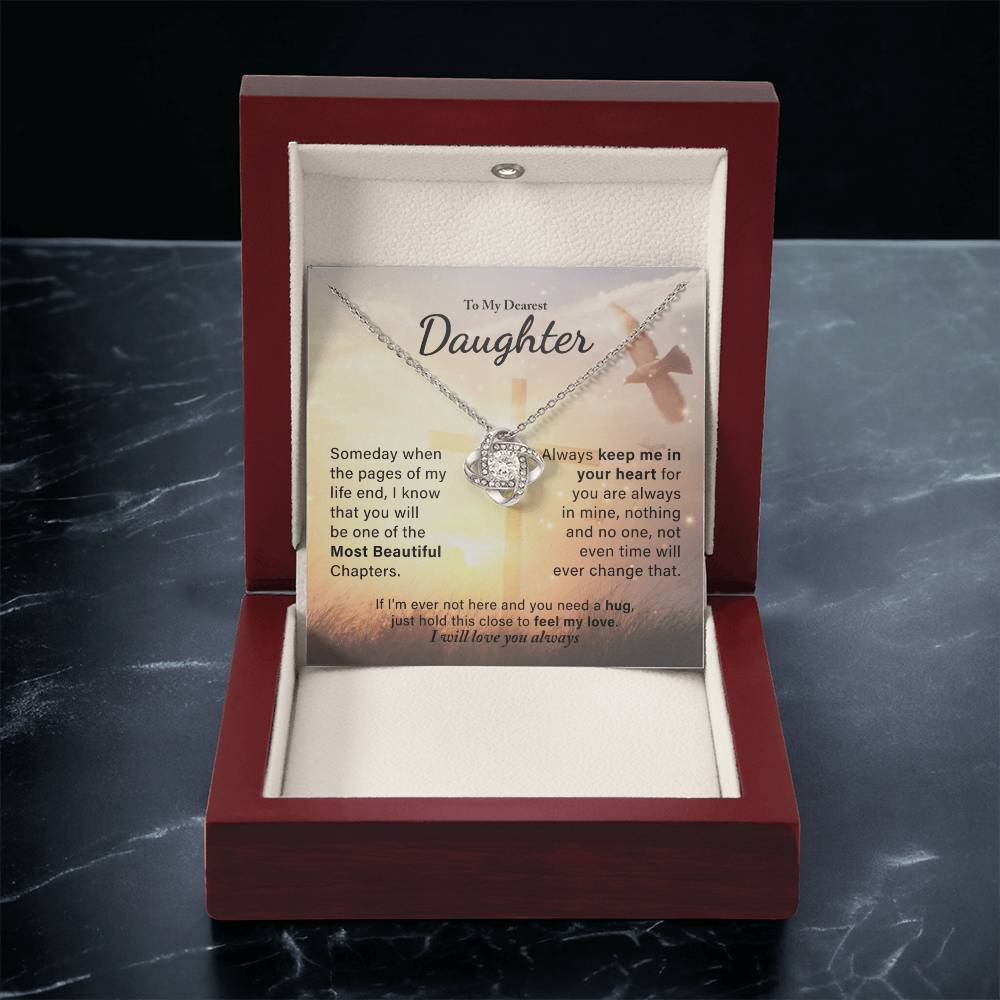 My Daughter - Always Keep Me In Your Love Knot Necklace